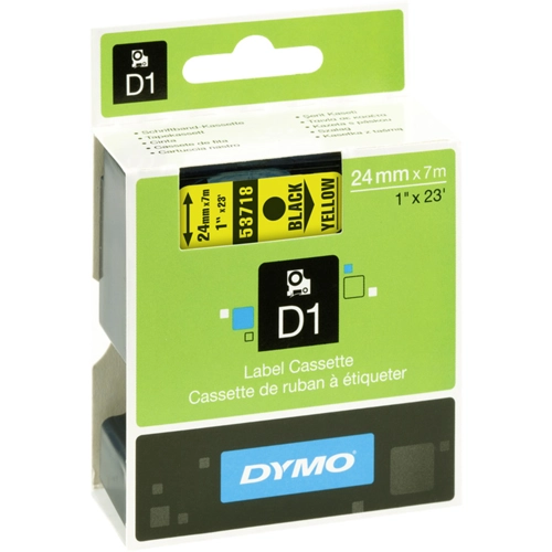 Dymo Blk on Yell 24mmx7m Tape