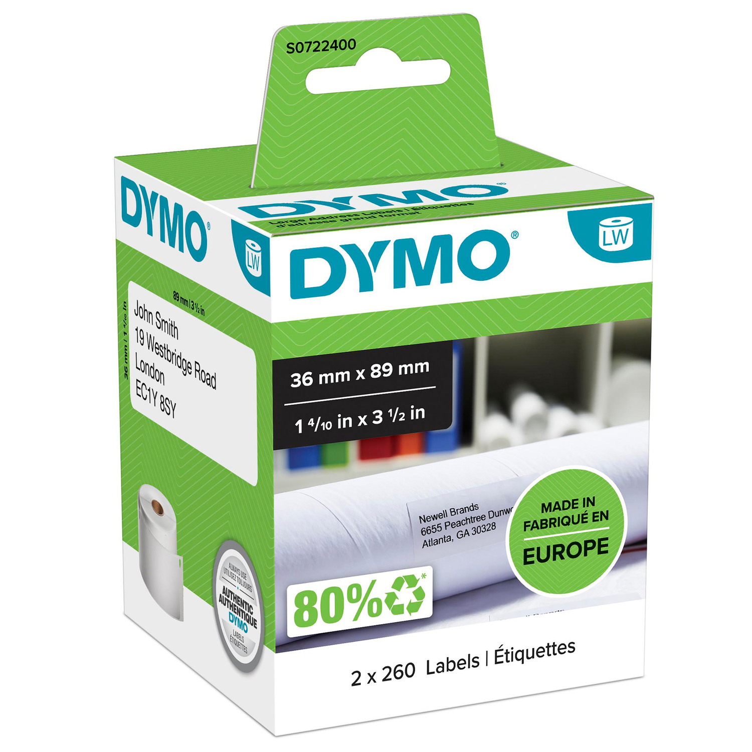 Dymo Address Label 36mm x 89mm