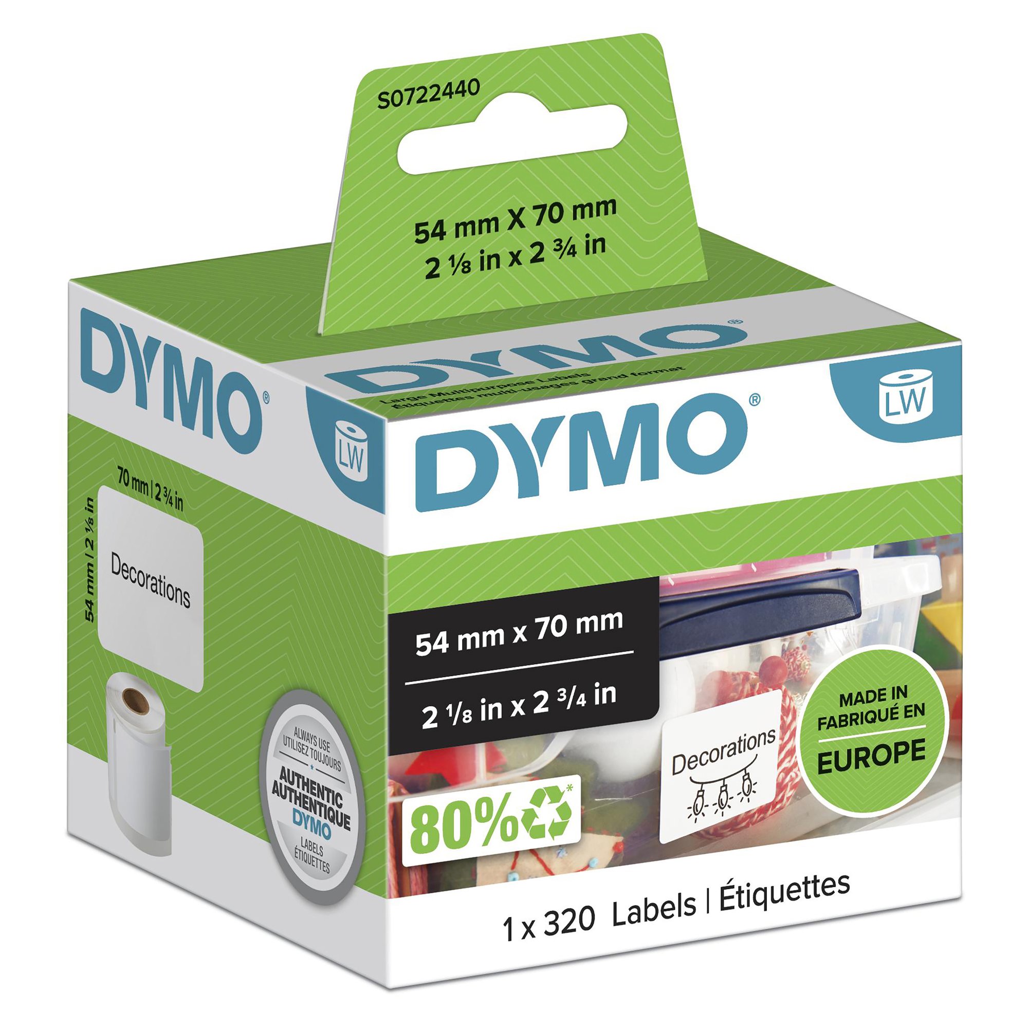 Dymo MP Label 54mm x 70mm