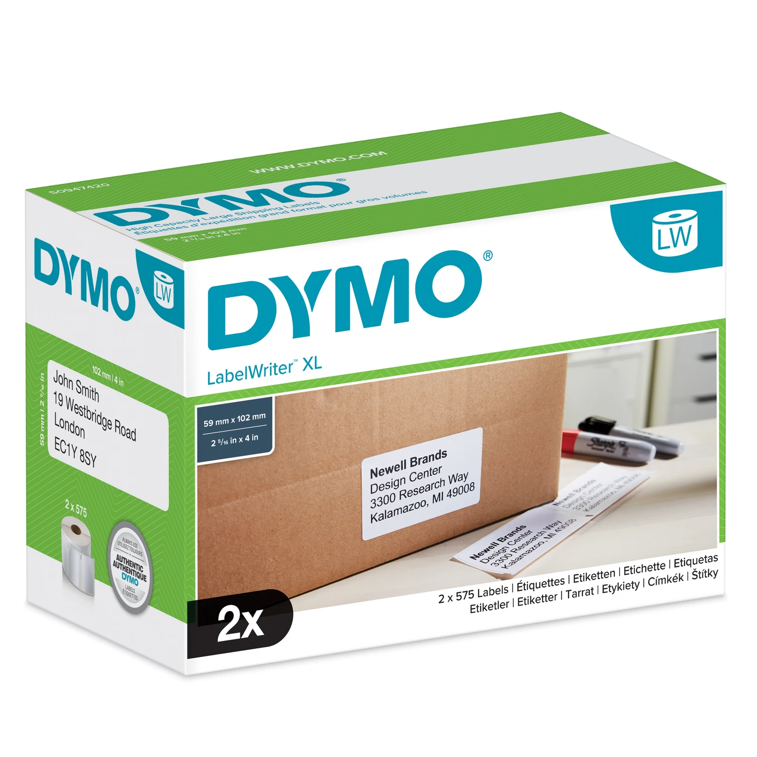 Dymo LW 59mm x 102mm White