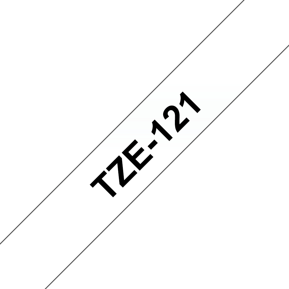 Brother TZe-121 9mm x 8m Black on Clear Tape