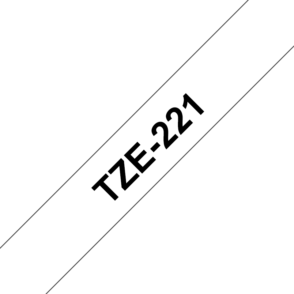 Brother TZe-221 9mm x 8m Black on White Tape