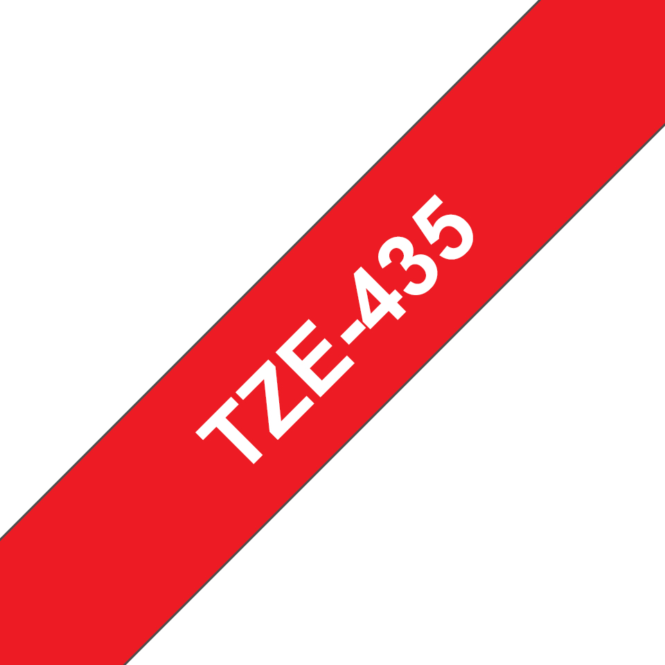Brother TZe-435 12mm x 8m White on Red Tape